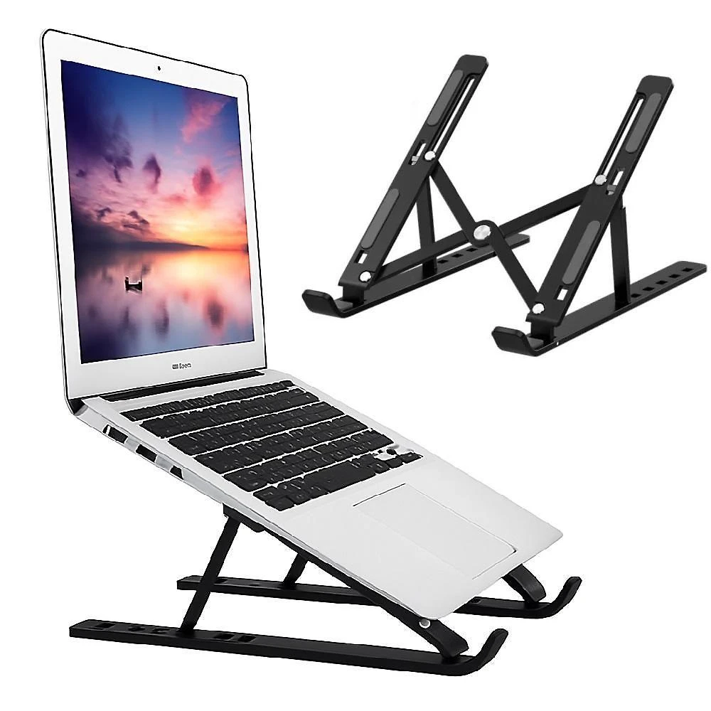 Suporte Articulado Notebook Tablet Ergonômico Ajustável Dobrável Antiderrapante Mesa Escritório Preto