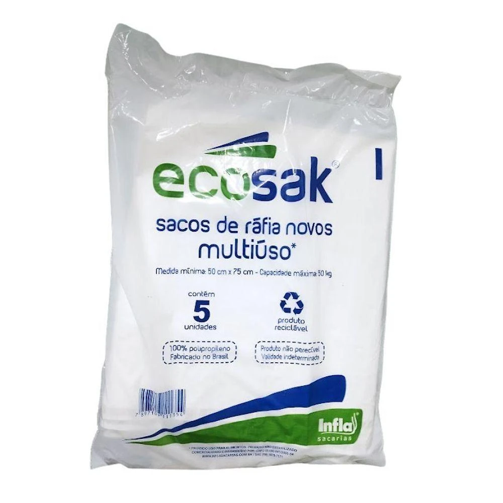 Sacos De Ràfia Ecosak Com 5 Unidades - 50x75cm