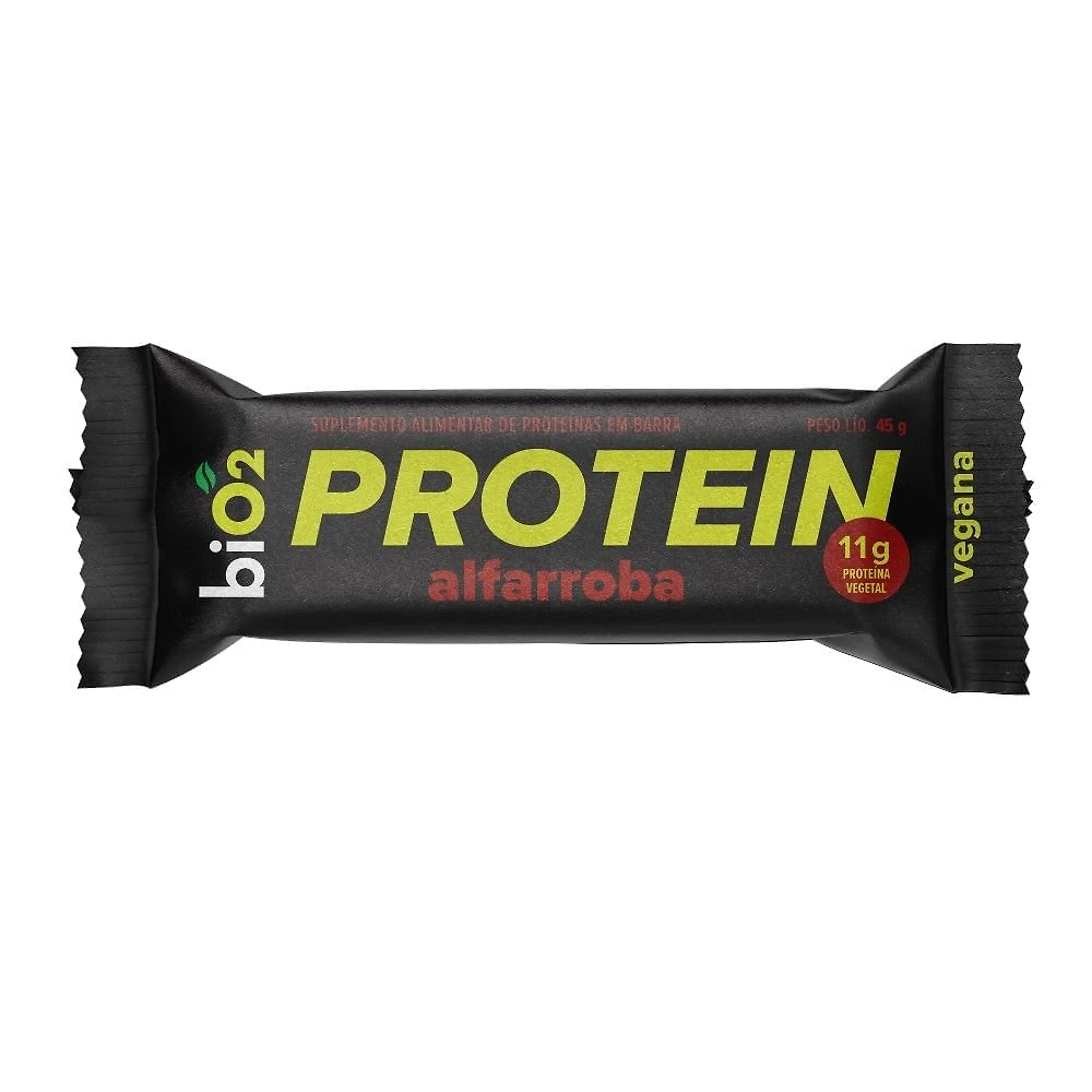 Barra de Proteína BiO2 Protein 11g de Proteína Vegetal Alfarroba Vegana com 40g
