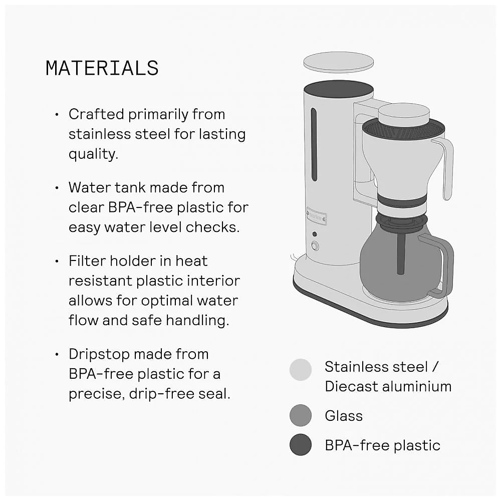 Cafeteira elétrica Aarke com jarra de vidro e aço inox 10 xícaras 1