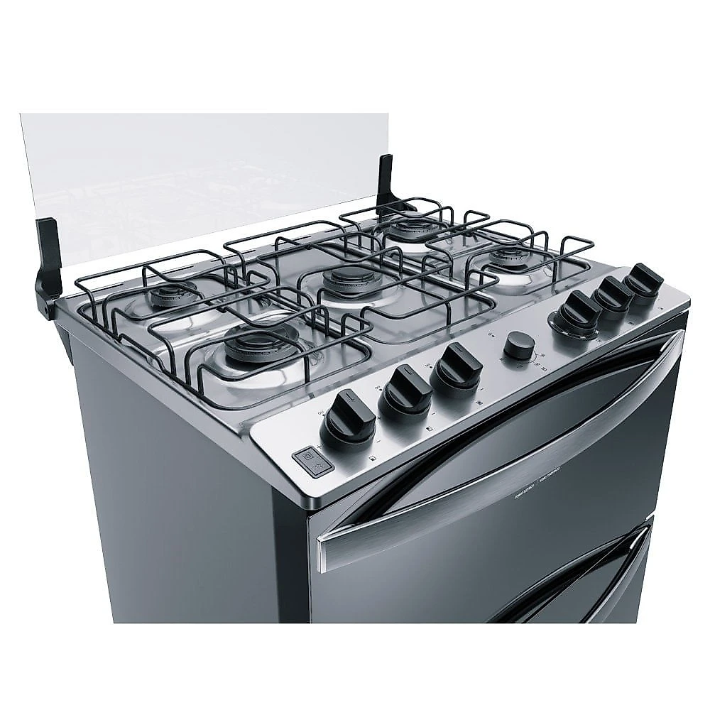 Fogão a Gás de Piso 5 Bocas Duplo Forno BFD5NCR Brastemp Inox - 110V