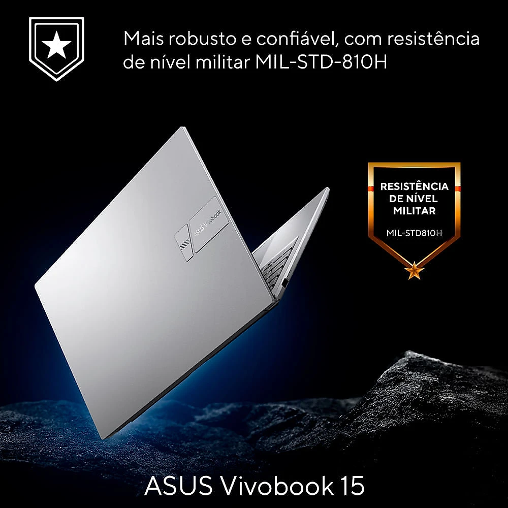 Notebook Asus VivoBook 15, 13ªGer, IntelCore i5, 8GB, 512GB SSD, W11 Home, 15.6'' FHD, Cool Silver - X1504VA-NJ1740W Bivolt