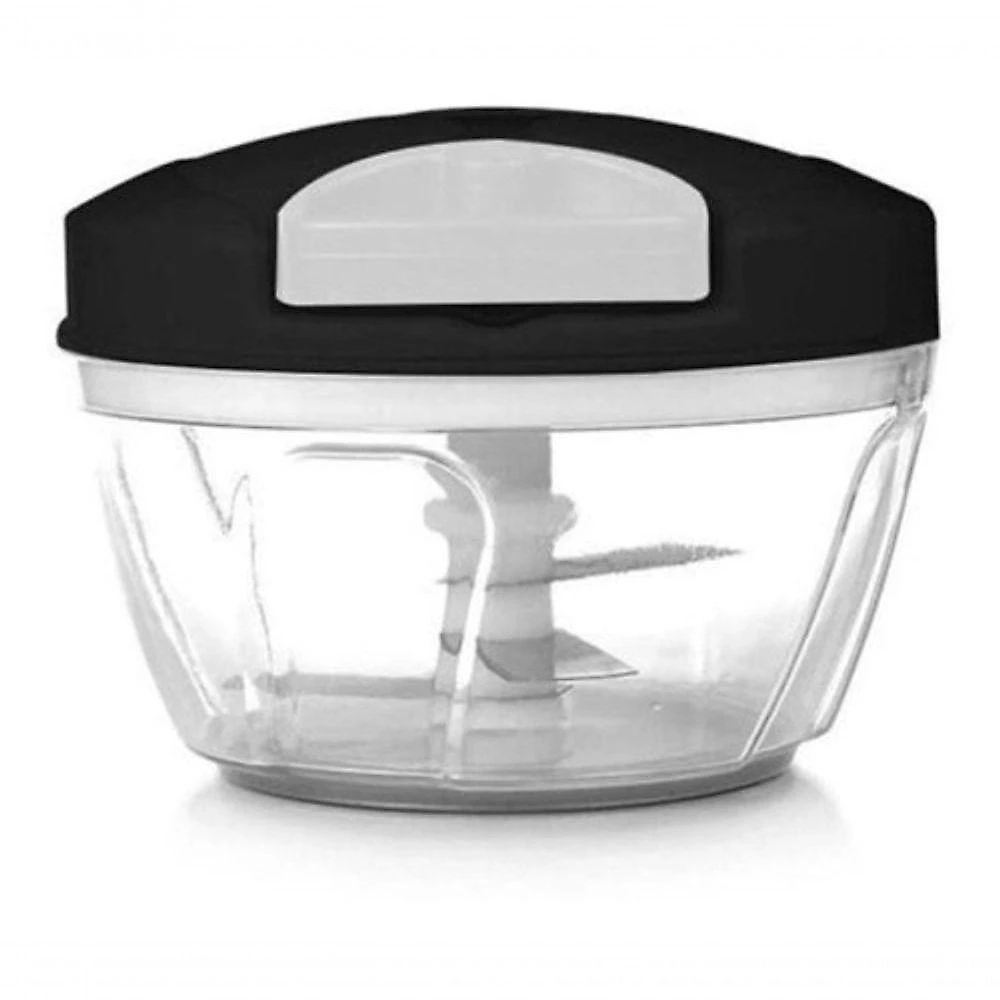 Processador de Alimentos Manual com 3 Lâminas em Aço Inoxidável Sistema a Corda 500ML Preto Original