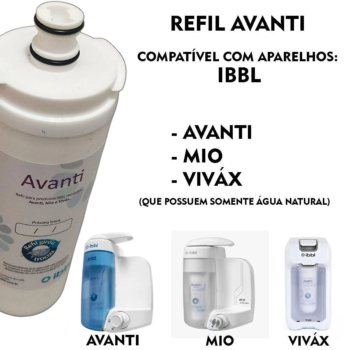 Miniatura Kit 2 Refil Filtro Ibbl Avanti Mio Vivax Purificador Àgua