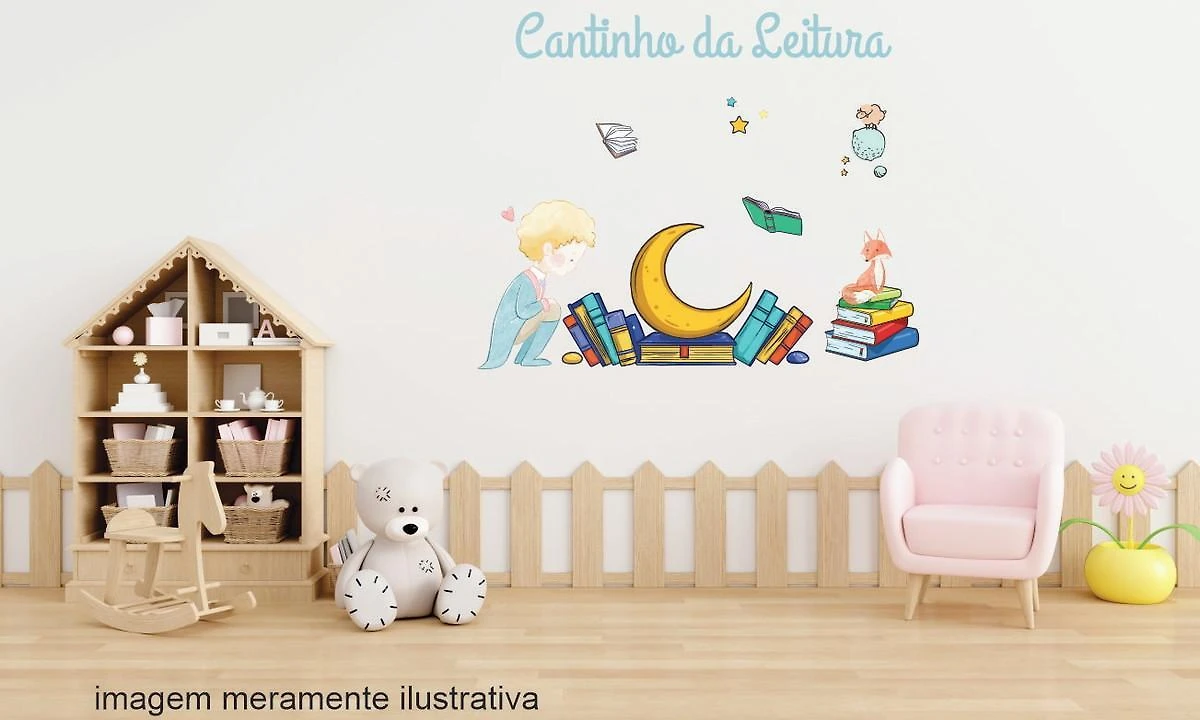 Miniatura Adesivo De Parede Cantinho Da Leitura Pequeno Principe