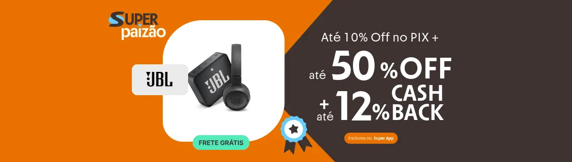 Até 12% de cashback na JBL