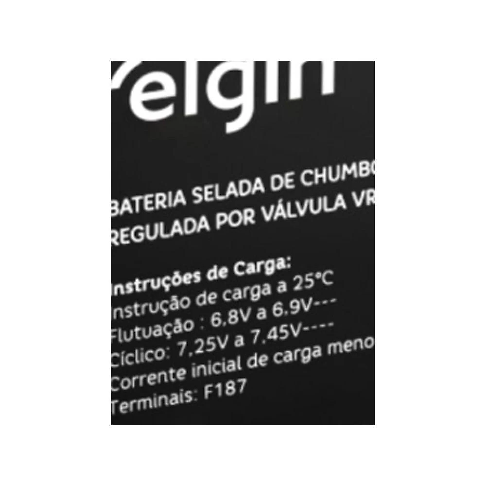 Bateria Selada Elgin F187 para Nobreak Alarme VRLA 6V 4,5Ah Terminal F1