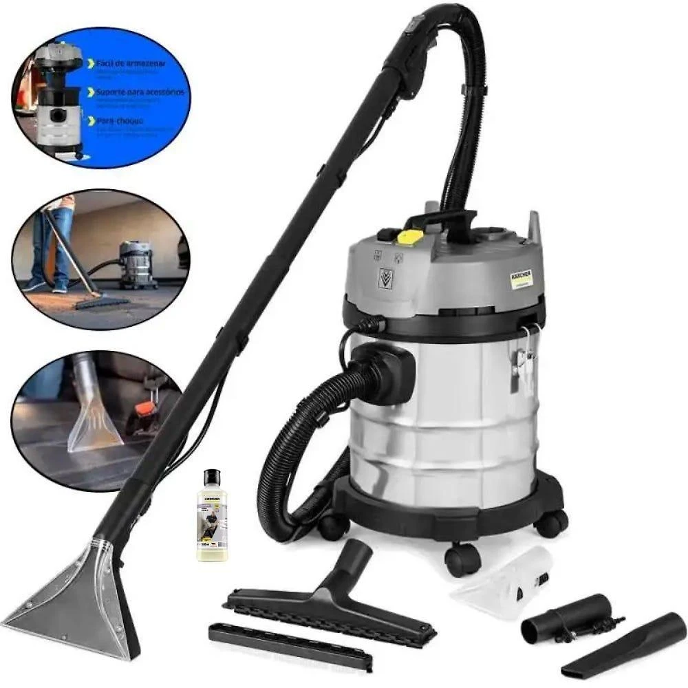 Aspirador e Extrator Portátil Puzzi 4-20 Classic Karcher 1700W 4L Prata 110V