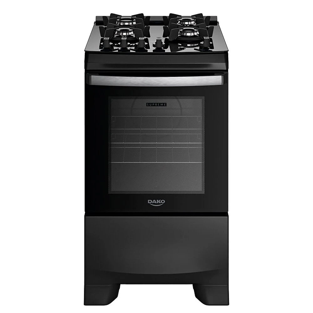 Fogão a Gás 4 Bocas Dako Novo Supreme Glass Mesa de Vidro