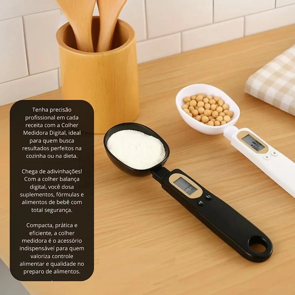 Colher Balança Digital Dosadora 500g Lcd Medidor Eletrônico de Precisão para Cozinha