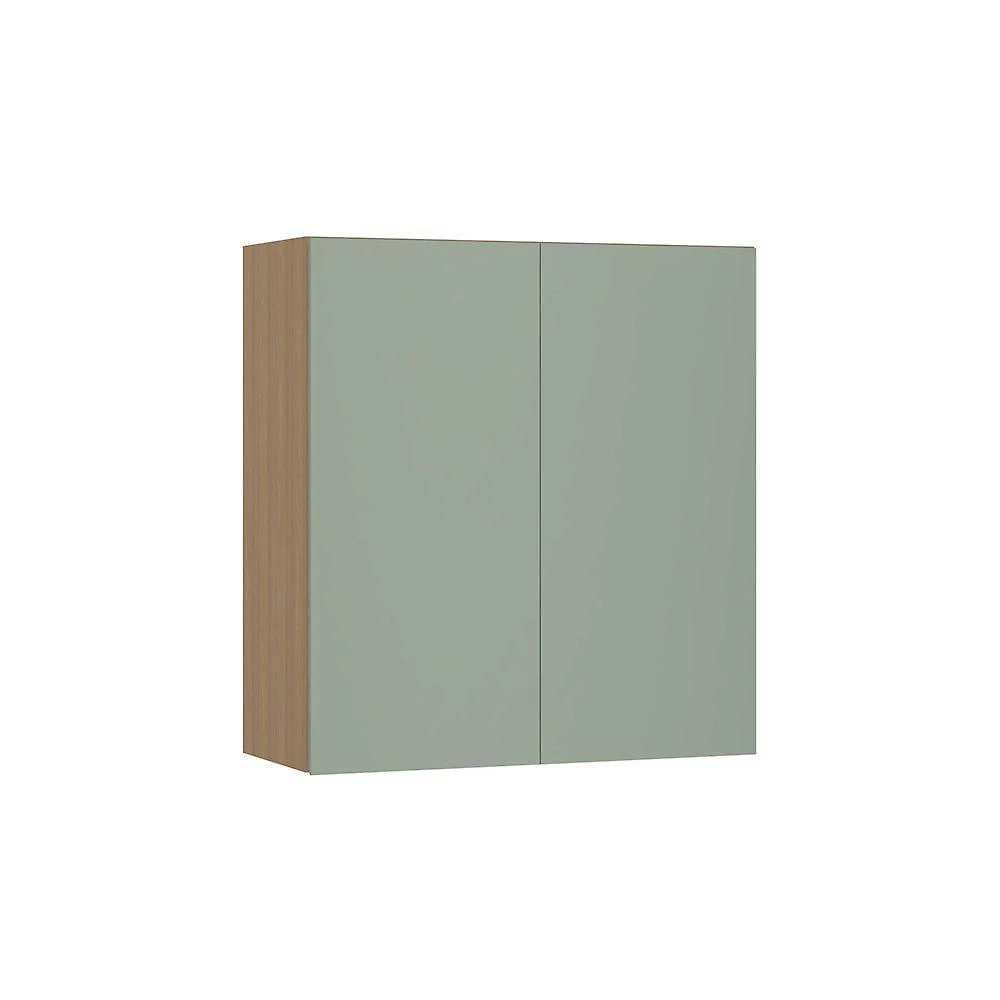 Armário Aéreo 80cm 2 Portas Slim Luciane Móveis Freijó/verde Jade