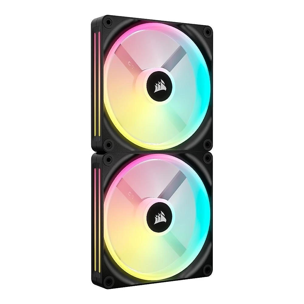 Kit Com 2 Ventoinhas Corsair iCUE LINK QX140, 140mm, RGB, Preto - CO-9051004-WW