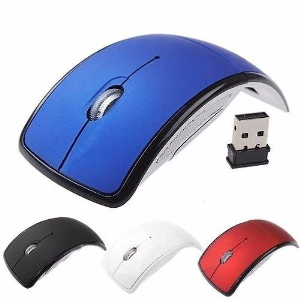 Mouse Dobrável Óptico Sem Fio 2,4Ghz Azul