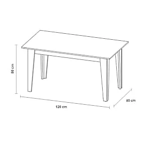 Miniatura Mesa de Jantar Retangular Viero Latina Venus com 4 Cadeiras Estofadas