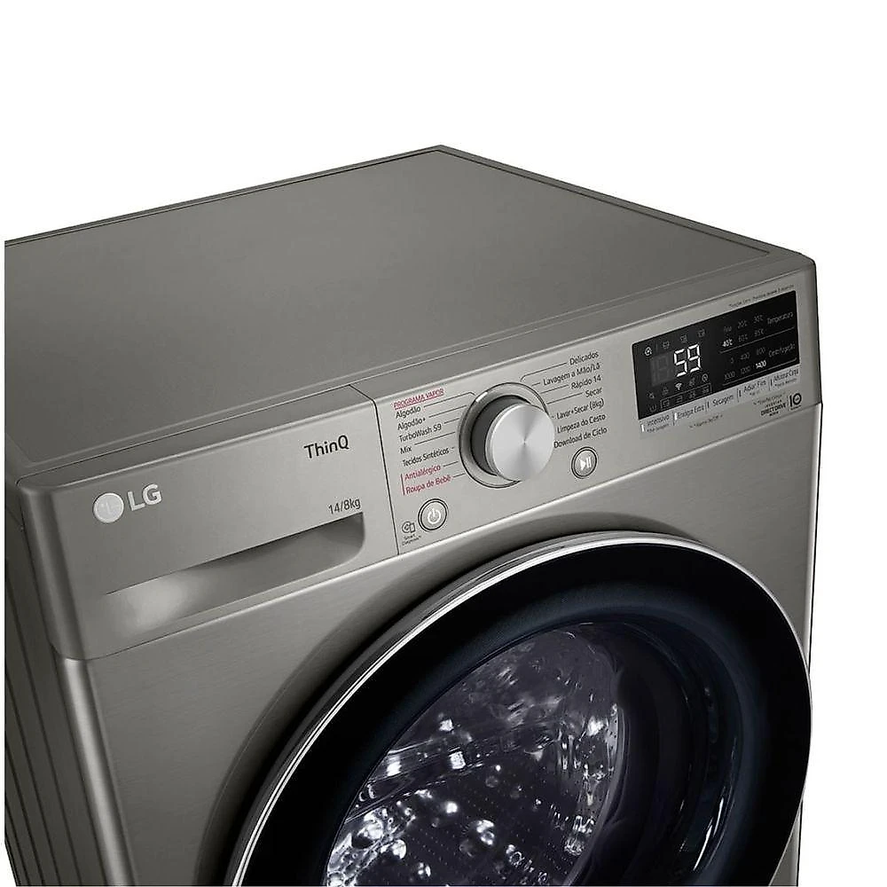 Lavadora e Secadora LG VC4 IA 14kg Inox Look CV5014PC4 110V