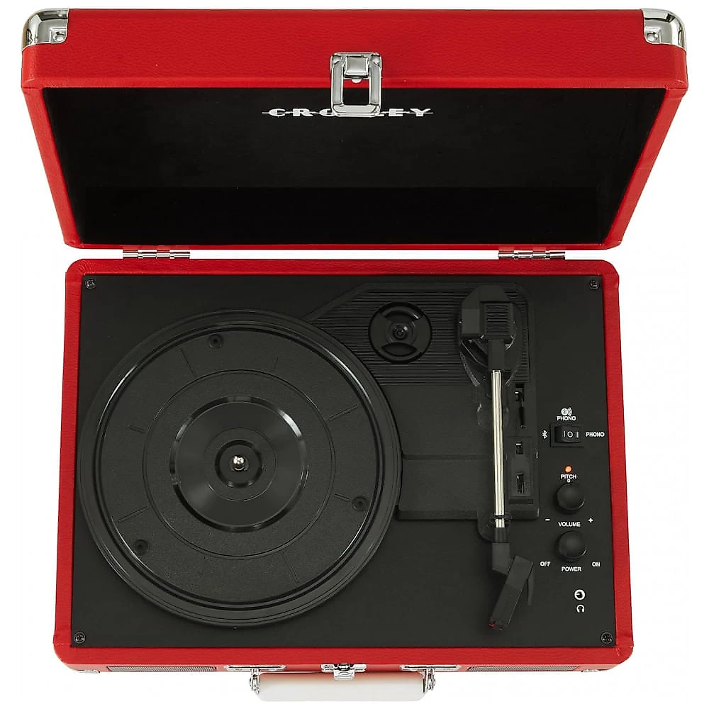 Toca Discos Vintage com 3 Velocidades, Bluetooth e Alto Falante Embutido, Crosley CR8005DPRE1, Vermelho