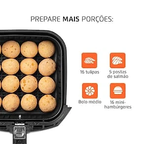 Miniatura Fritadeira Elétrica Sem Óleo Air Fryer Mondial Family AFN40FB 4L Preta 110V
