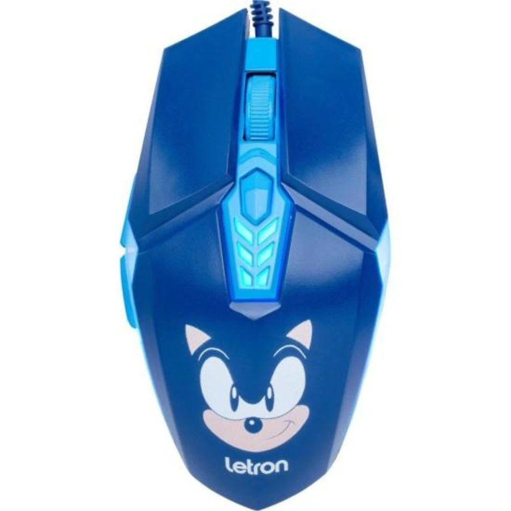 Mouse Gamer Letron Sonic USB Plug And Play Iluminacao RGB 3600DPI LED Azul
