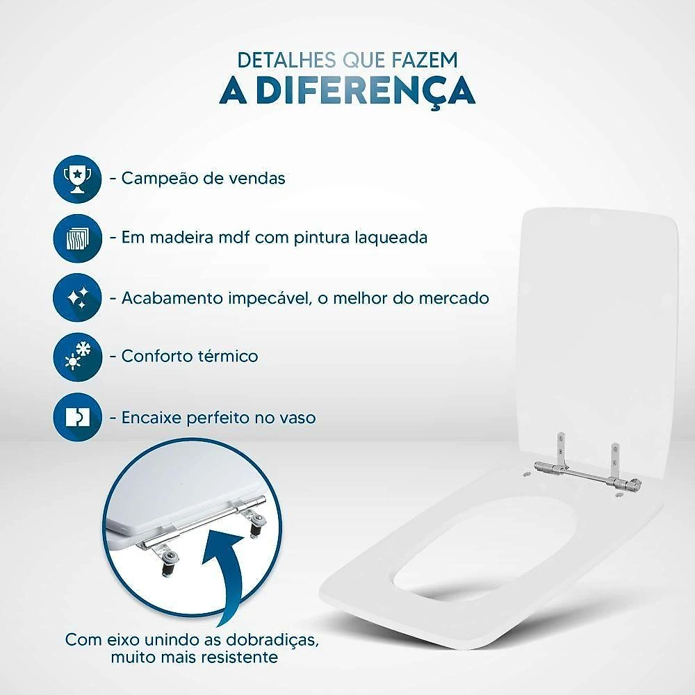 Tampa De Vaso Vila Rica Branco Para Bacia Icasa 6lpf