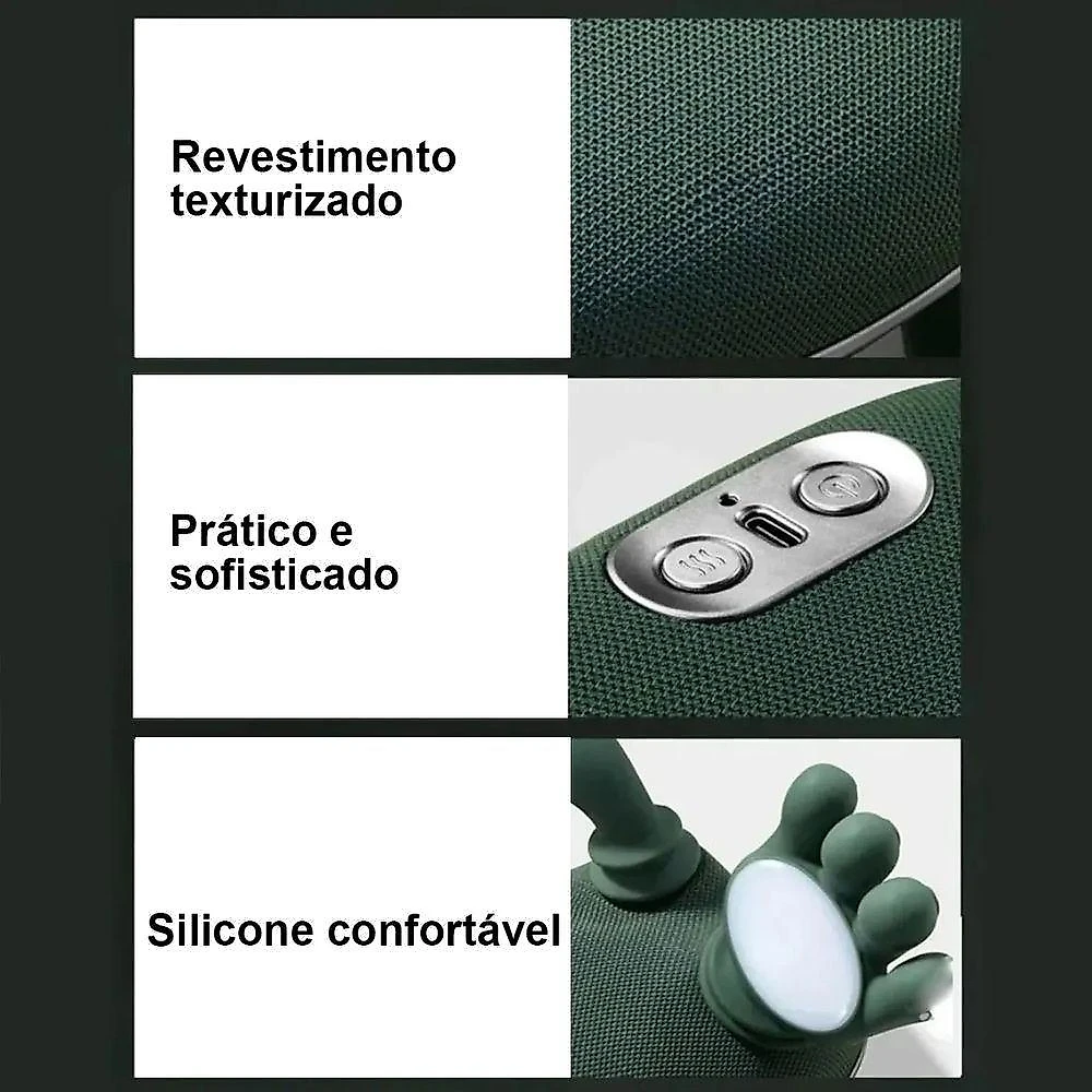 Massageador Portátil BSL3891 com Simulação de Dedos Humanos e Aquecimento Infravermelho Verde Ideal