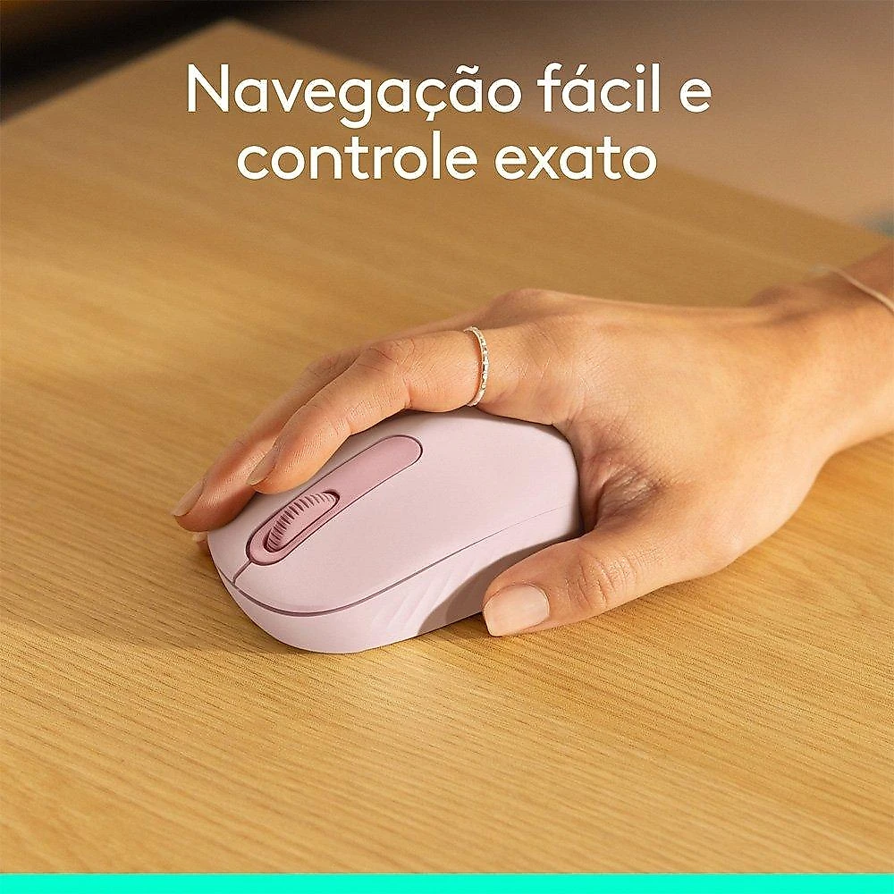 Mouse Sem Fio Logitech M196, Ambidestro Compacto, Bluetooth, Compatível com PC e Mac, Rosa - 910-007458