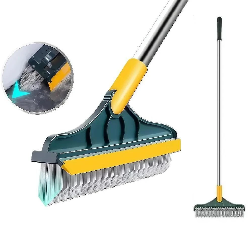 Escova de Limpeza 2 em 1 com Rodo Cabo Longo Triangular Multiuso Yeet