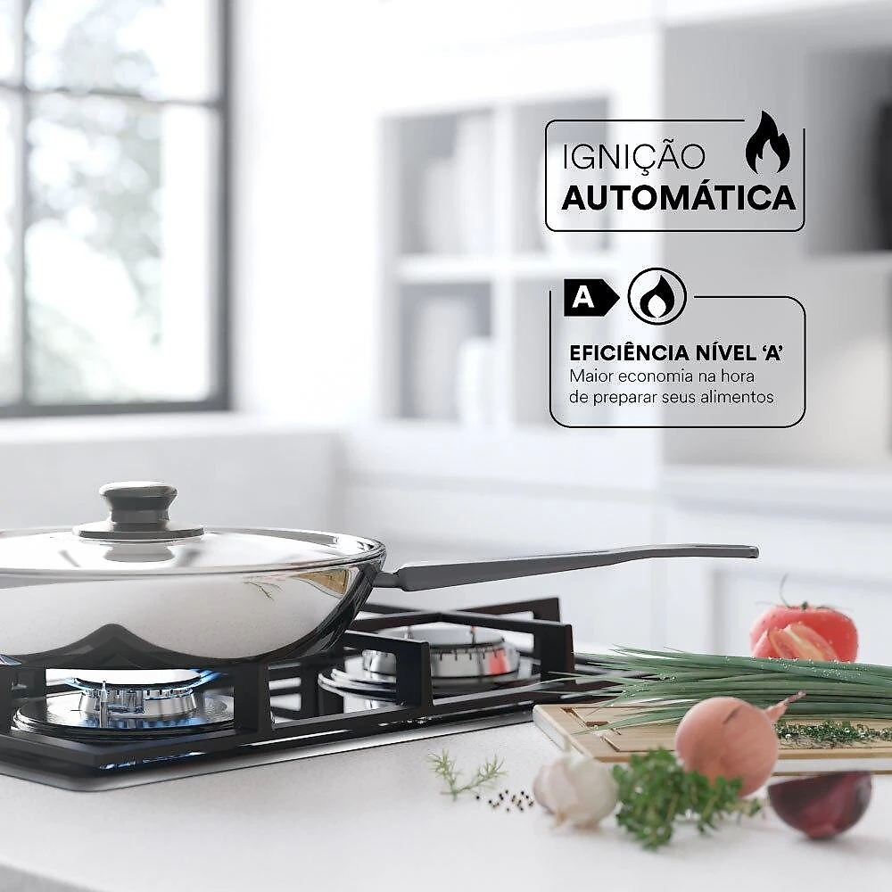 Cooktop a Gás 05 Bocas EOS ECG05 Inox Bivolt