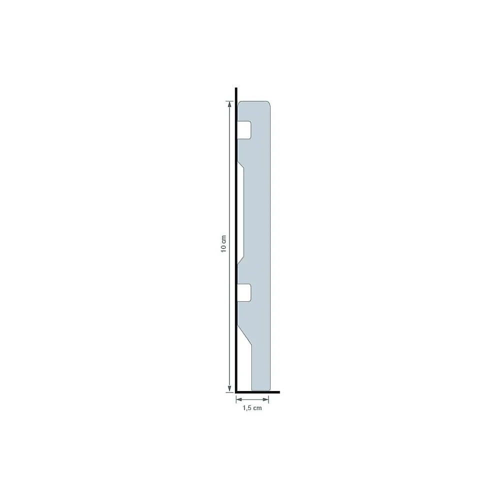 Rodapé de Poliestireno Liso 10cm x 15mm Rende 2,40 Metros Casa Grassi Rodapé de Poliestireno 10cm x 15mm Liso Metro Linear Casa Grassi Branco