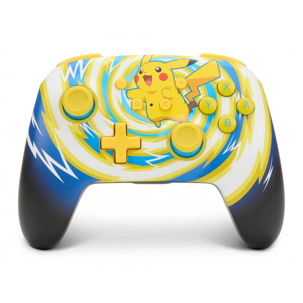 Controle sem fio PowerA Enhanced Wireless para Nintendo Switch Pokémon Pikachu Vortex com bateria recarregável e botões avançados