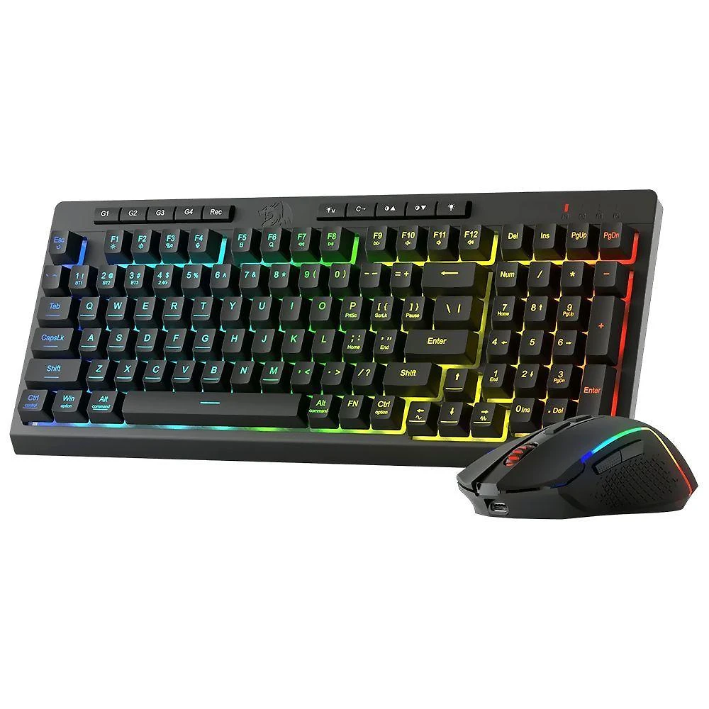 Teclado Gamer Redragon S142 Rylo Pro Wireless para Windows e Macos com RGB Preto