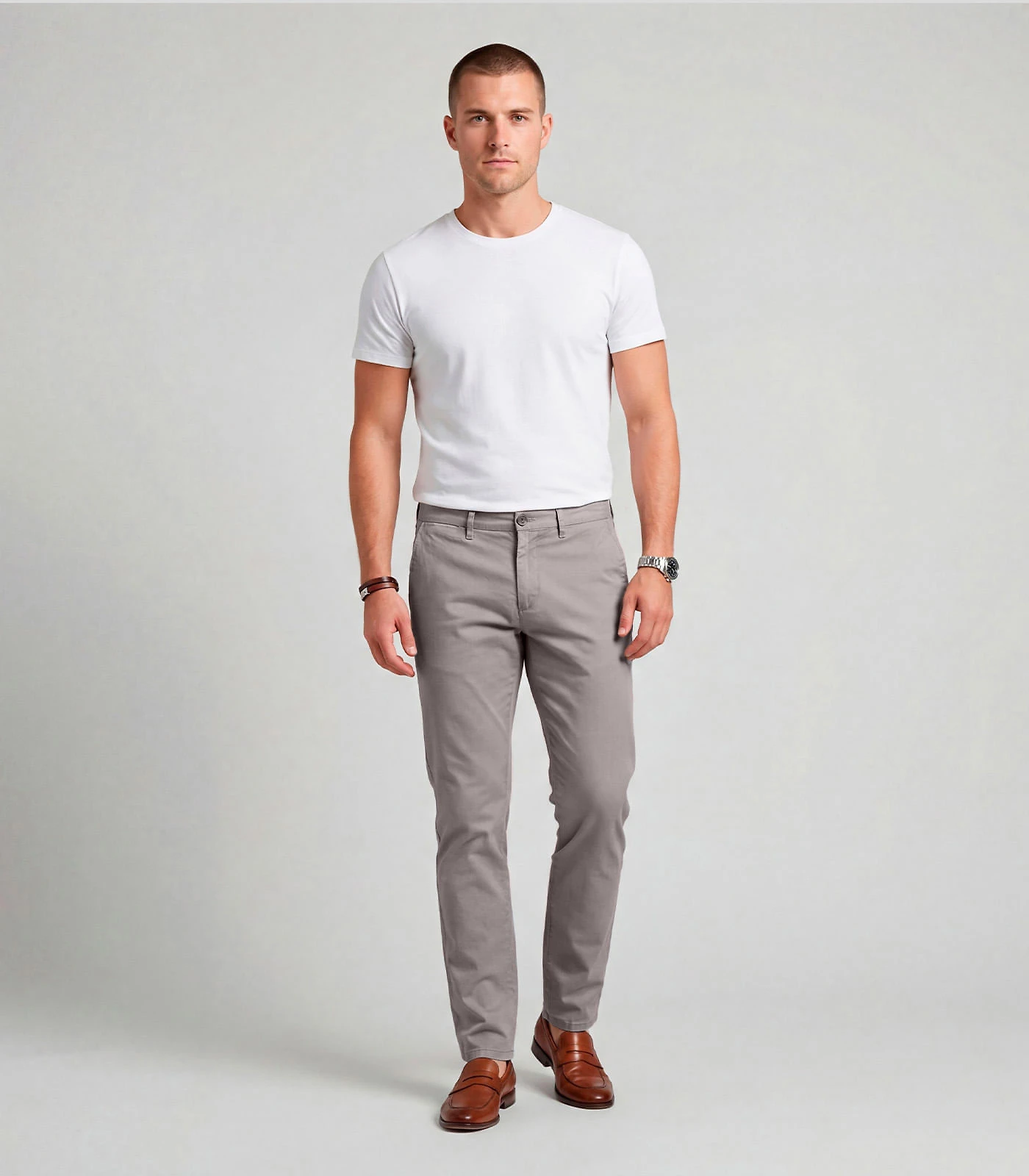 Calça Masculina Em Sarja Com Bolsos Sea Surf Cinza