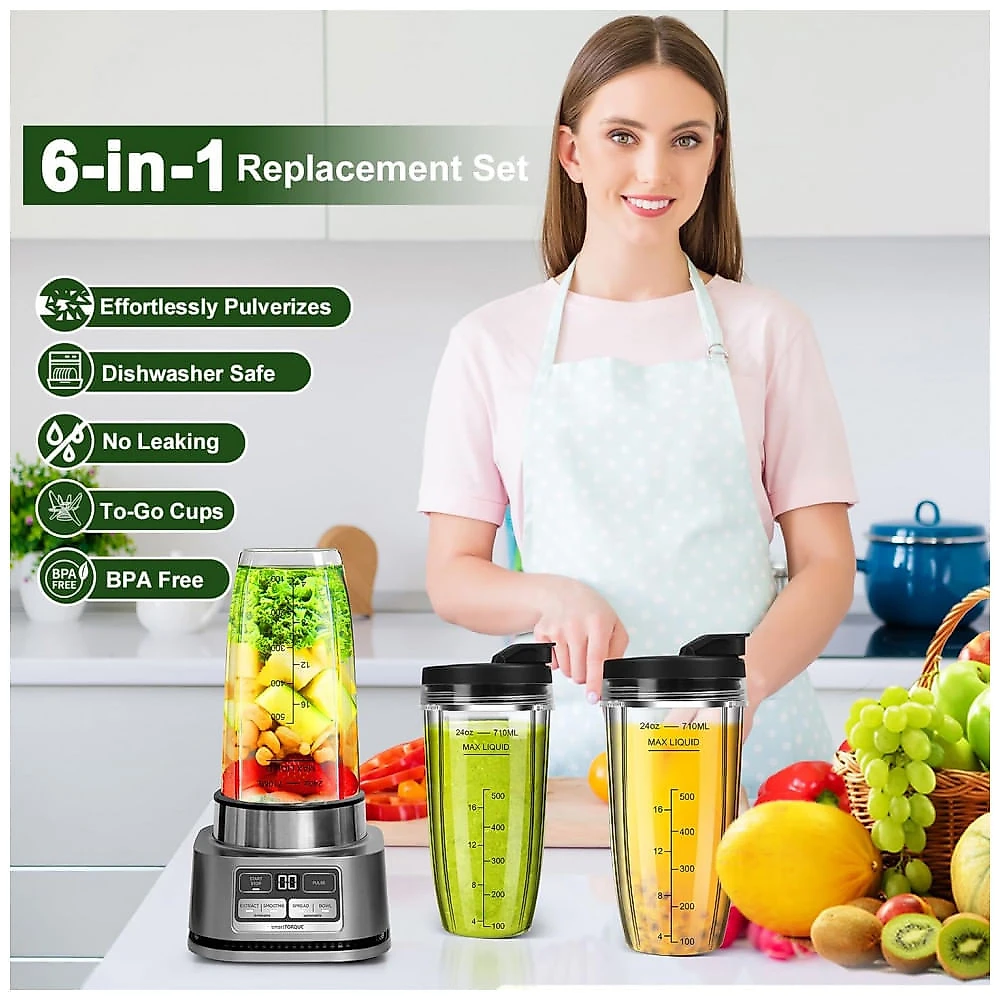 Jarras Reposição 710ml Ninja UBYNID Transparente Compatível BN401 BL450 BL456 BL480 BL2012 BL2013 BN751 BN801 SS101 SS151 (3 Und)