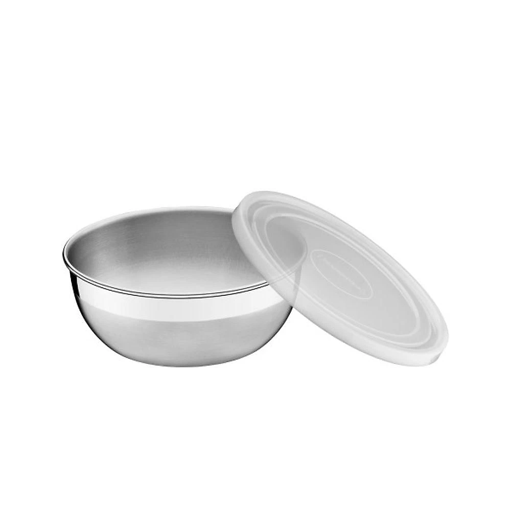 Jogo De Potes Em Aço Inox Com Tampa Plástica Tramontina Freezinox 3 Peças