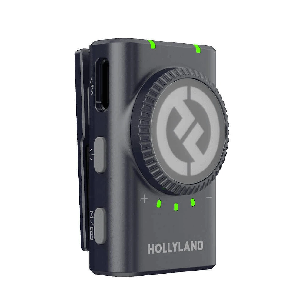 Miniatura Sistema Microfone Lapela Duplo Hollyland Lark M2 Combo Wireless para Câmeras e SmartPhones