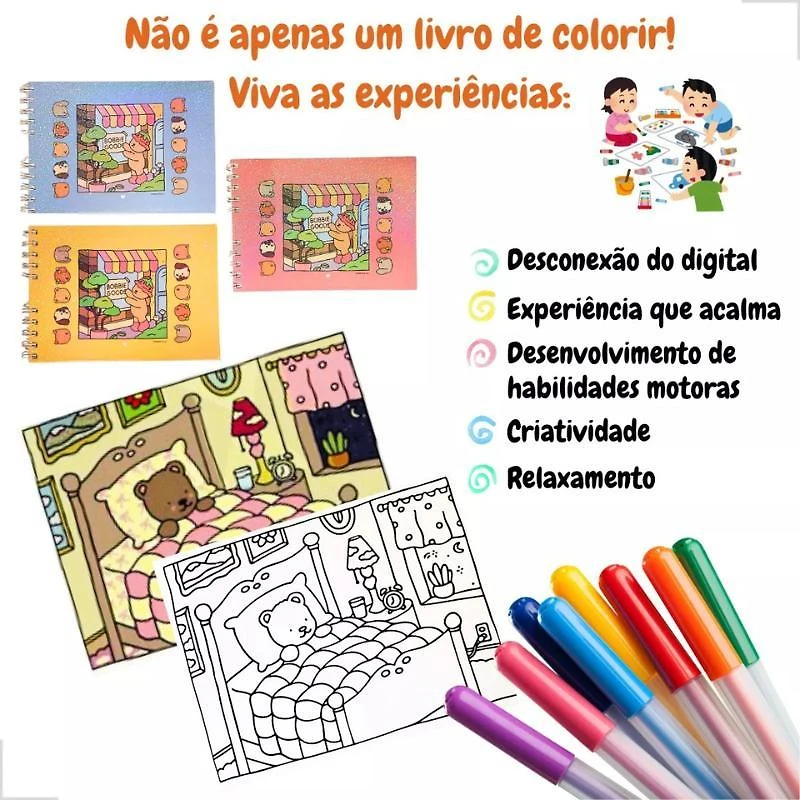 Miniatura Bobbie Goods A5 Livro Colorir 50 Folhas Papel Grosso E Capa