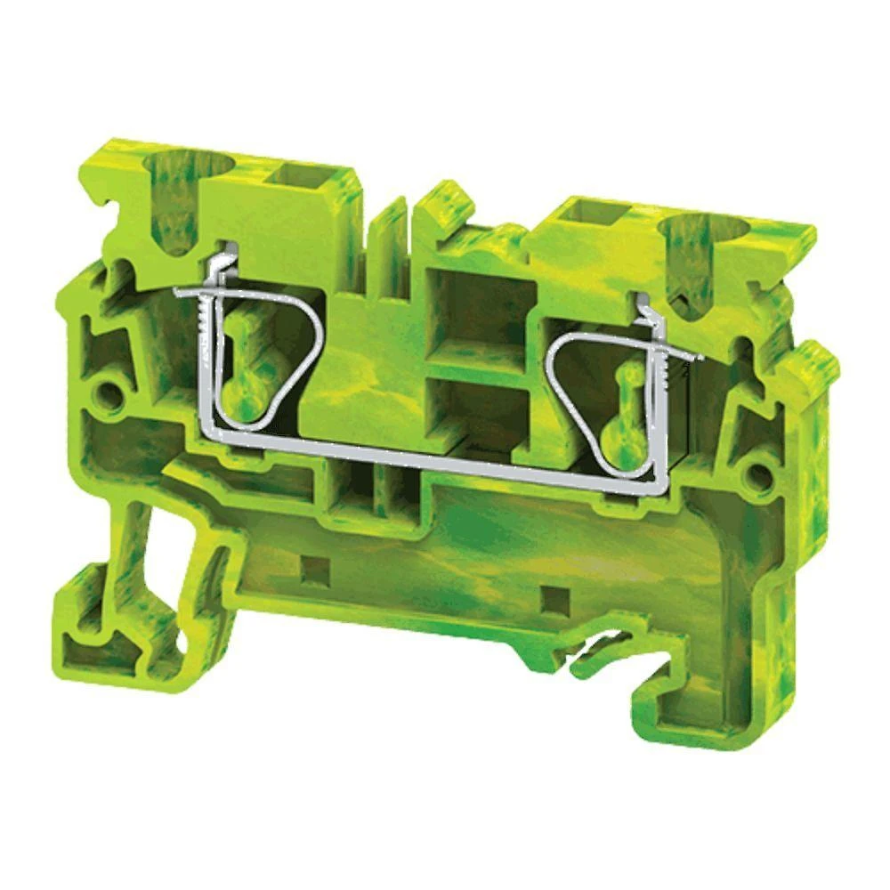 Borne Terra Cxg4 Conector por Mola Baixa Resistência Verde e Amarelo Phoenix Contact 4MM2