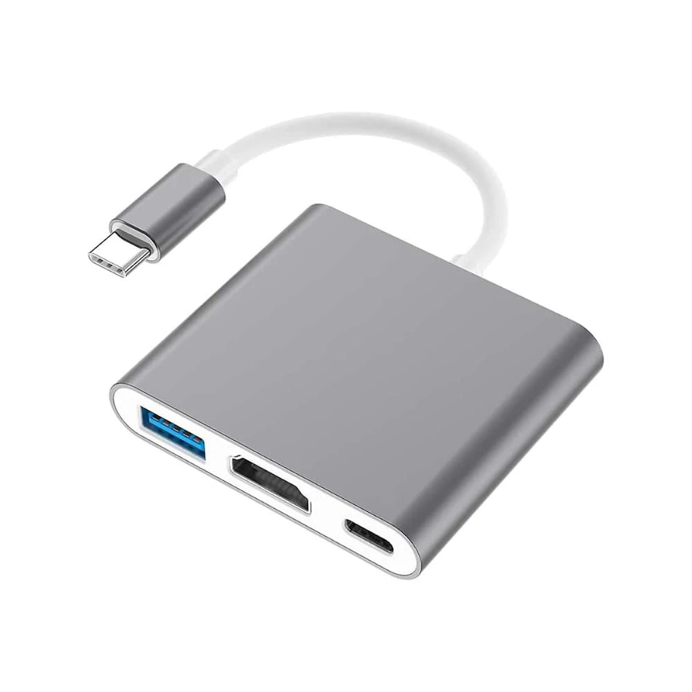 Adaptador 3 em 1 - Tipo C / HDMI / USB-A 3.0 - Type C - Verde
