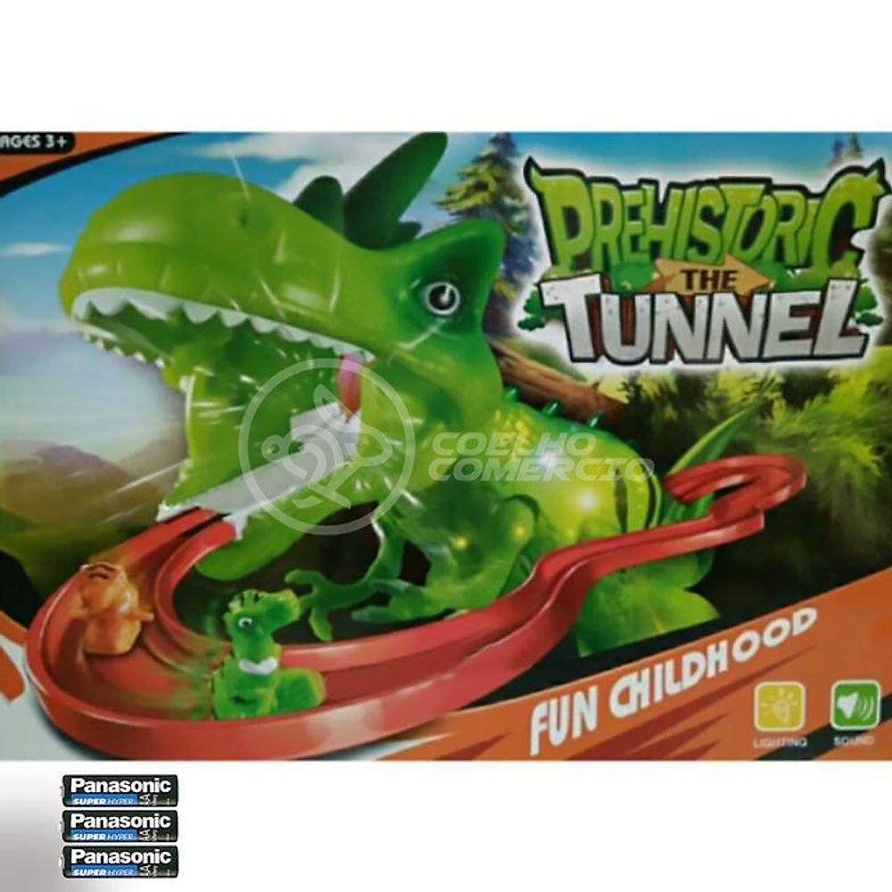 Brinquedo Pista Elevador Com Som E Luz Dinossauro Verde