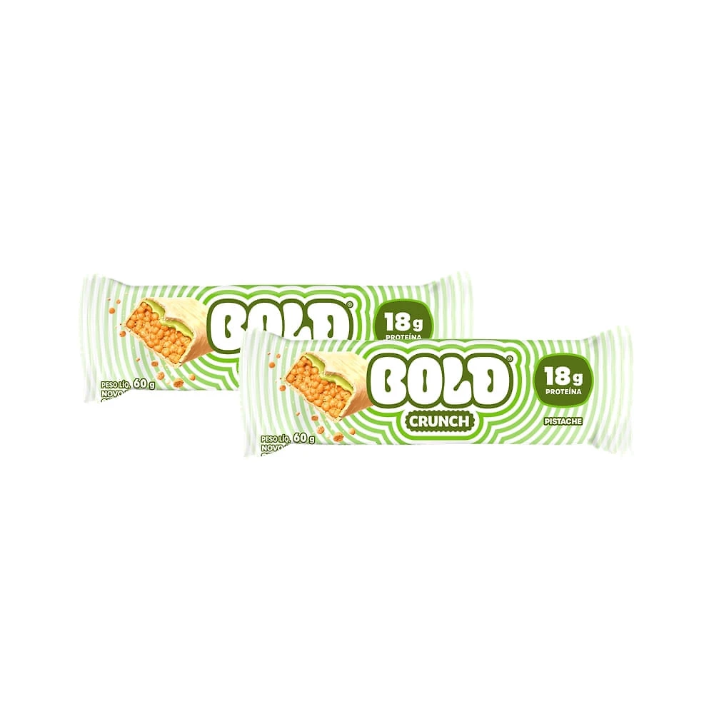 Kit 2 Barra de Proteína Bold Crunch Sabor Pistache 18g de Proteína 60g