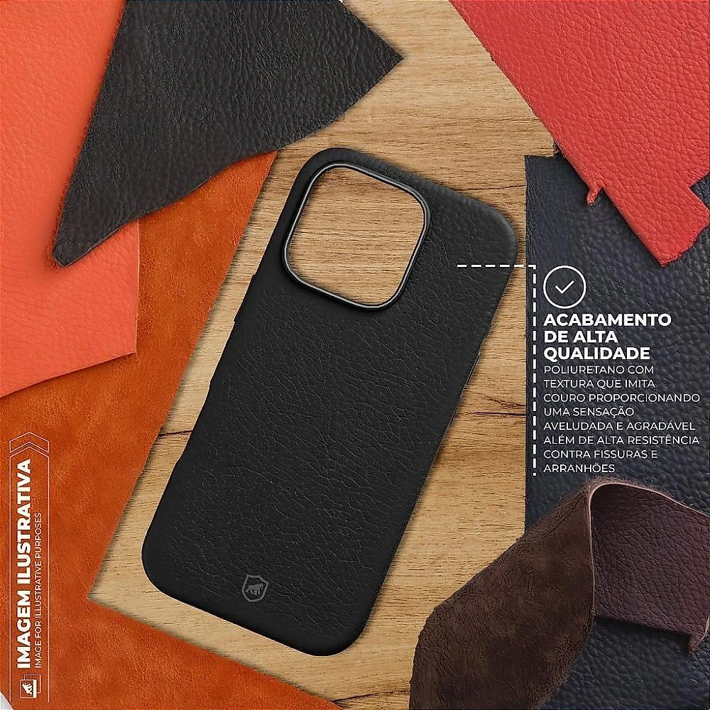Capa para Iphone 16e Gshield com Magsafe em Techcouro Preto com Estrutura Rígida 1 Unidade