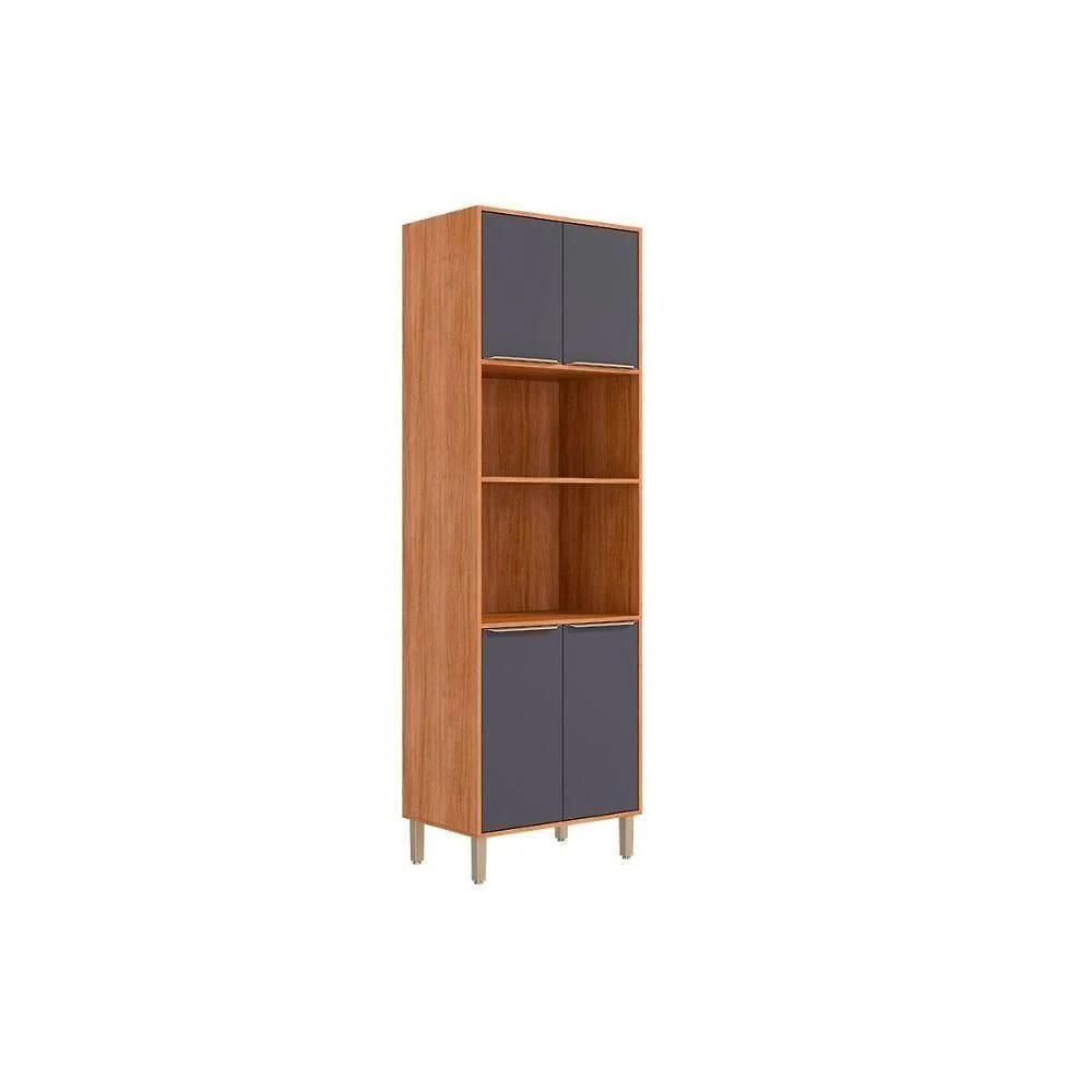 Paneleiro De Cozinha Modulado Esplêndida Torre Quente C- 4 Portas E 2 Nichos P- Forno 70cm Cinamomo-titanium - Mgm