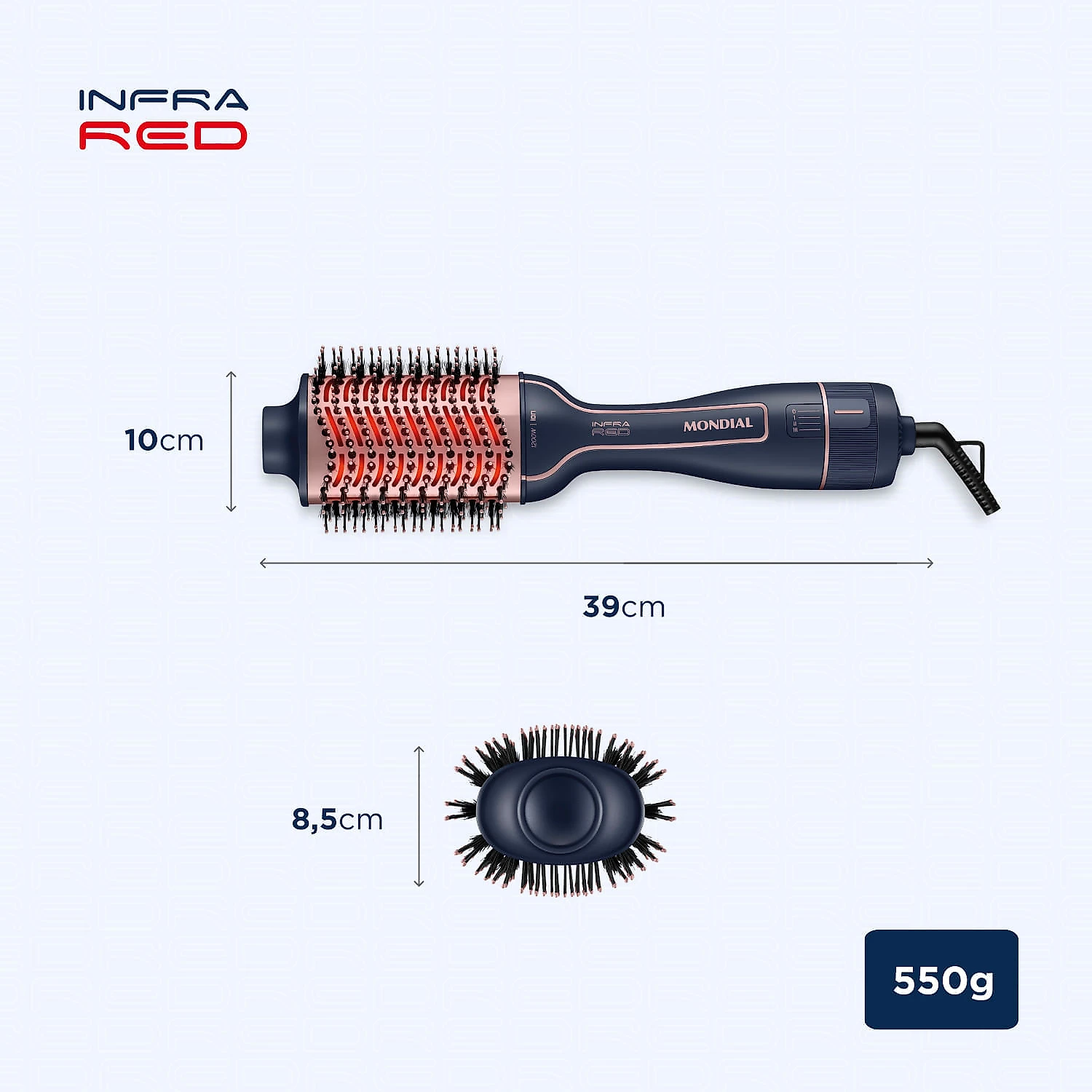 Escova Secadora InfraRed  Mondial ES-01-IR Bivolt ESCOVA SECADORA ES-01-IR BIVOLT