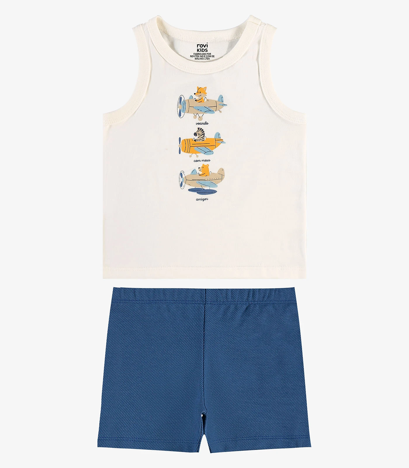 Conjunto Regata Com Bermuda Infantil Rovi Kids Bege