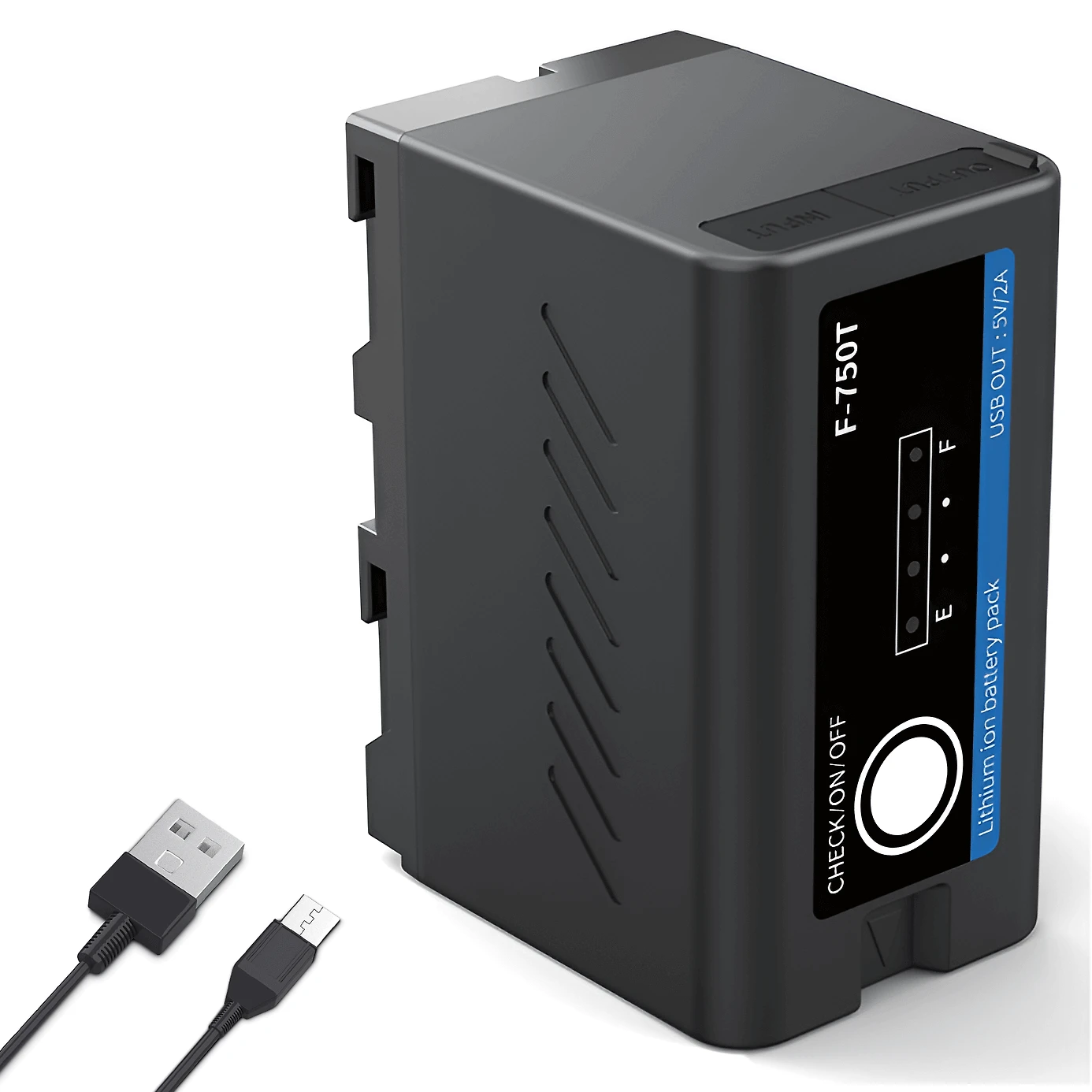Miniatura Bateria NP-F750T (F750/F770) Multifuncional Led com Saída USB