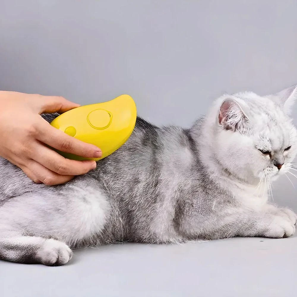 Escova Autolimpante a Vapor 3 em 1 para Pets Utibom para Gatos e Cães com Spray