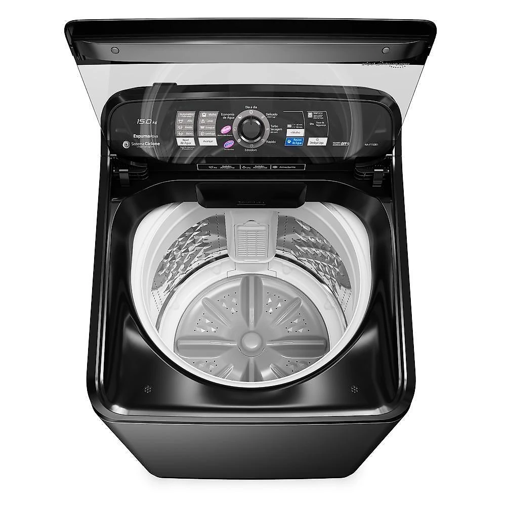 Maquina De Lavar Panasonic 15kg Sistema Ciclone Titânio NA-F150B1TA 110V