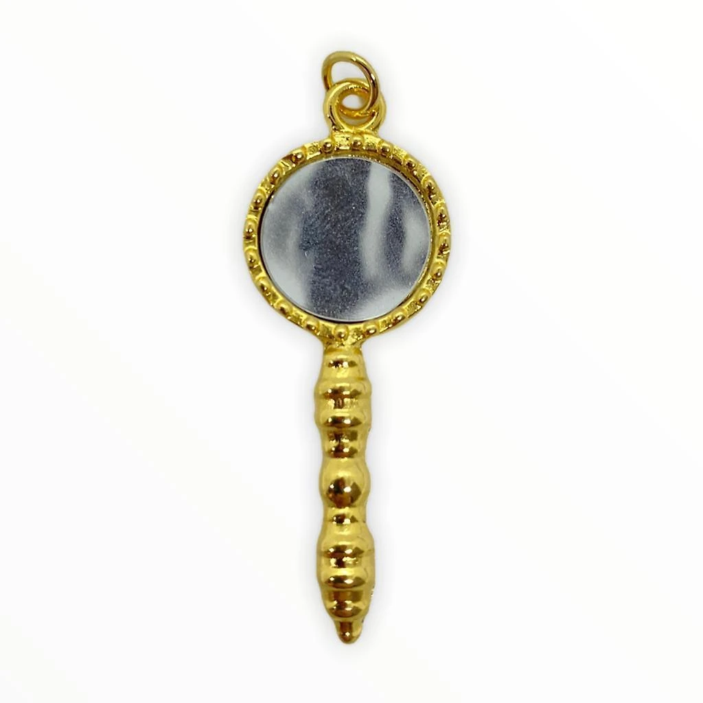 Miniatura Pingente Abebê Oxum 4 Cm Em Metal Banhado Dourado 6499