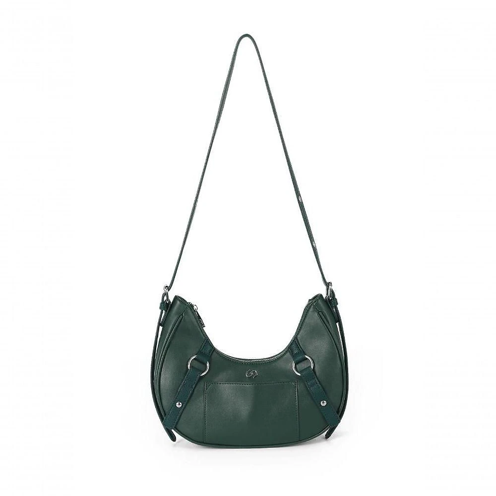 Bolsa Luxcel Meia Lua Transversal Gash PU 28CM Verde Feminino BS72976GA