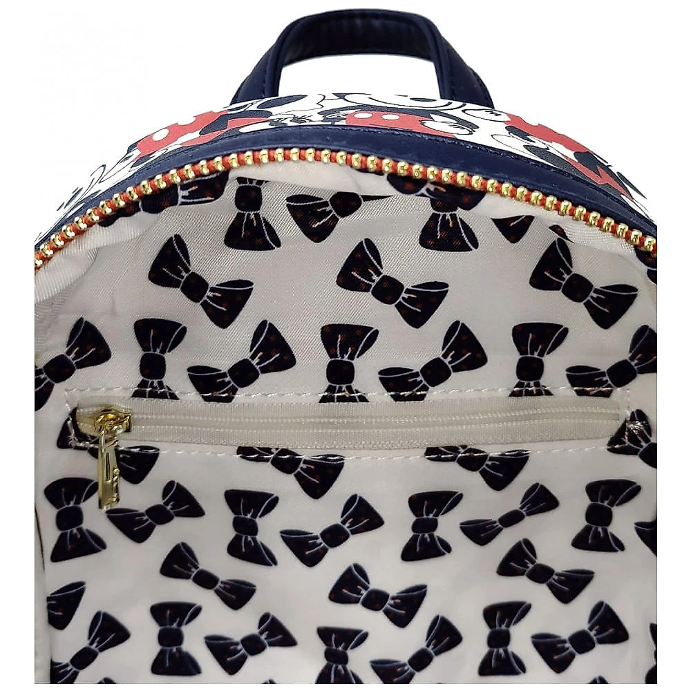 Miniatura Mochila Escolar Infantil Loungefly Disney Minnie Mouse para Crianças a Partir de 3 Anos, Preta