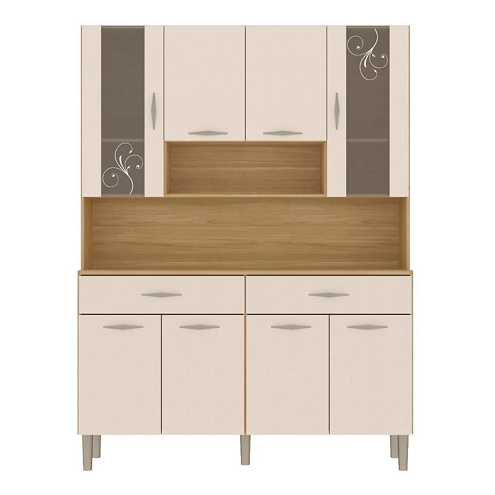 Armário De Cozinha Compacta 8 Portas 2 Gavetas Golden - Freijó-soft Freijó-soft